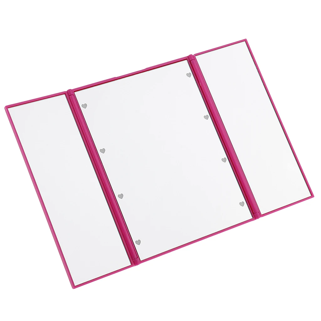 Foldable Tri-sided Lighted  LED Makeup Cosmetic Stand Mirror
