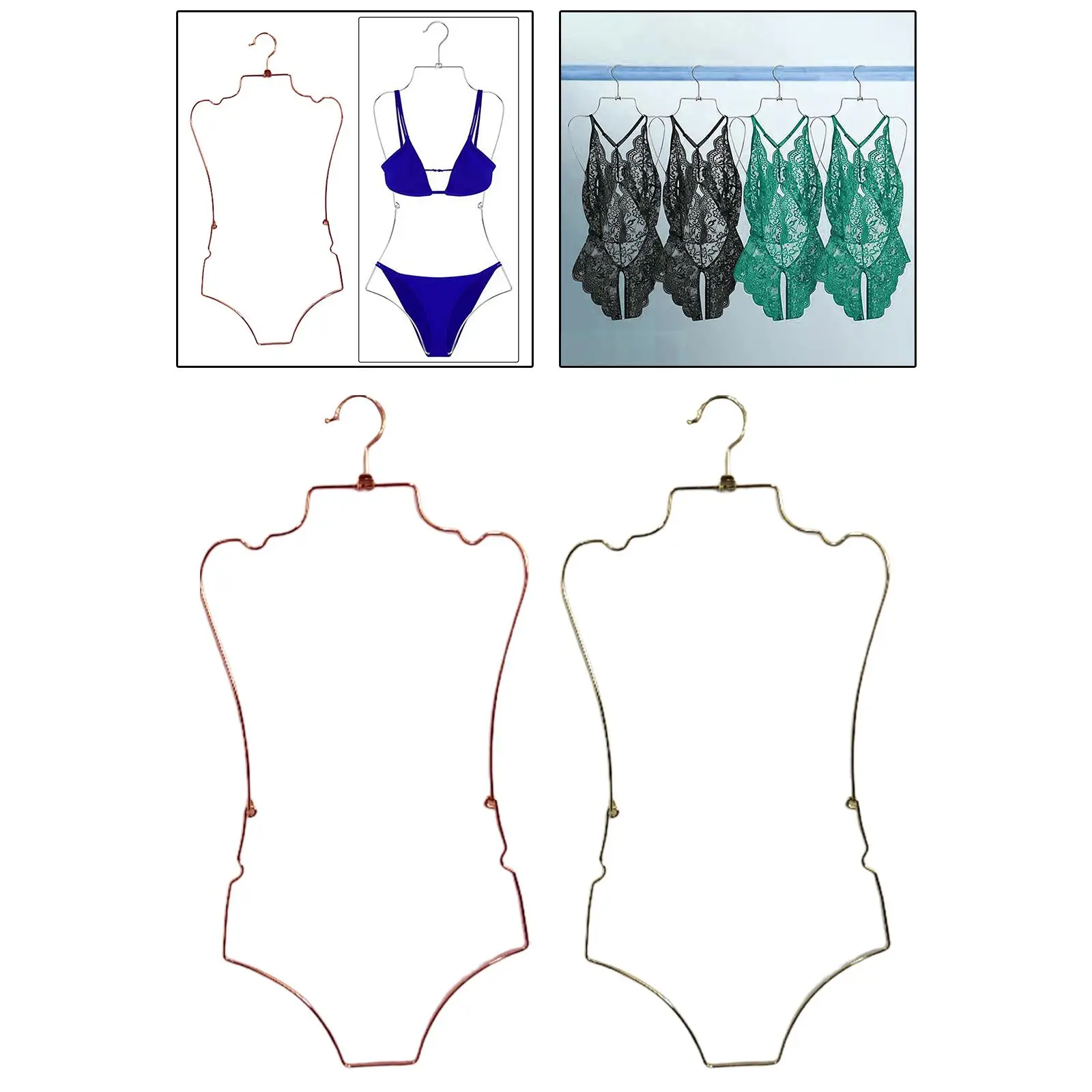 Swimsuit Hanger Portable Top Swivel Hook Closet Organizer Bikini Display Hanger Lingerie Hanging Rack for Closet Stores Bedroom