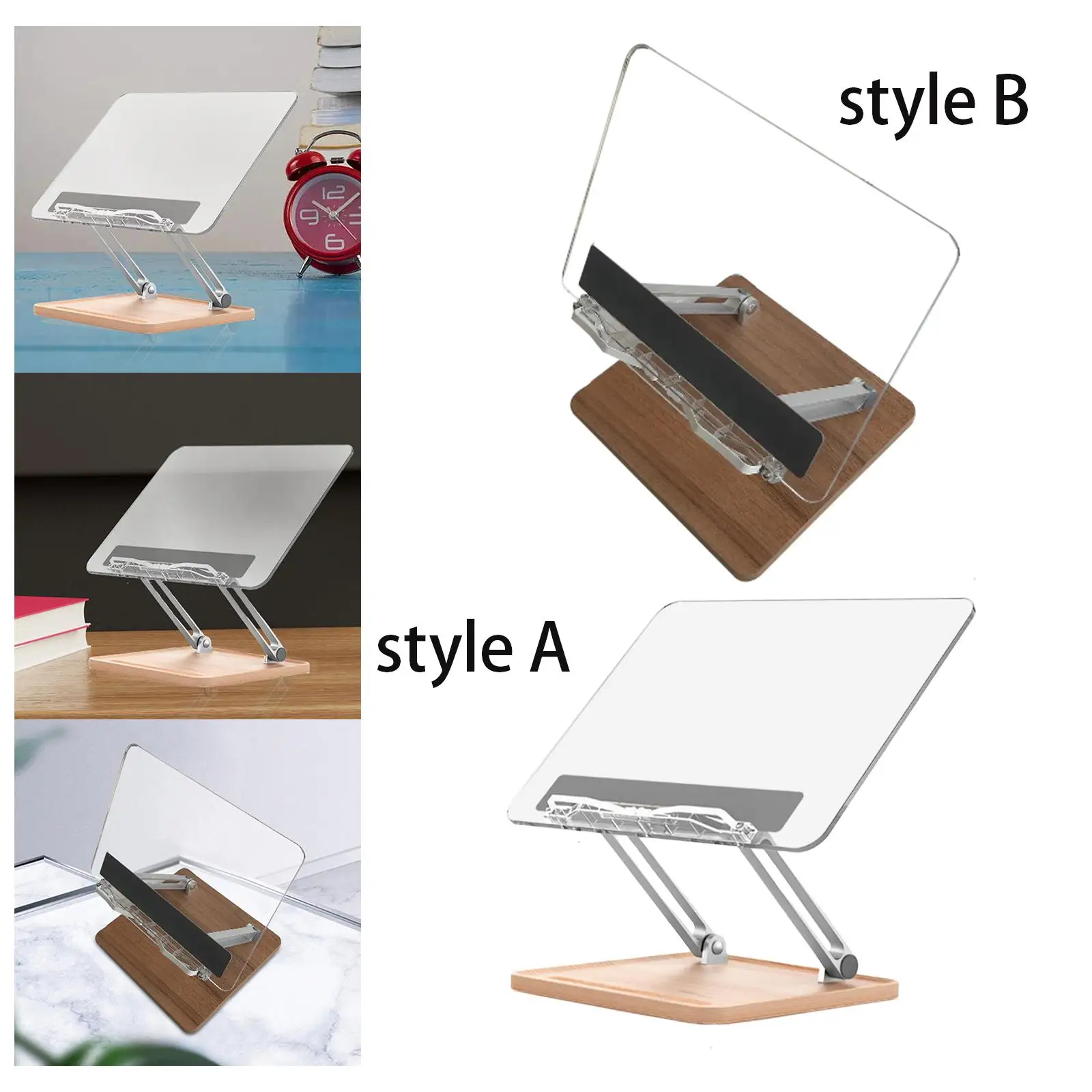 Tablet Holder Foldable Sturdy Multifunctional Transparent Book Stand Reading Stand for Living Room Desktop Office Kitchen Recipe