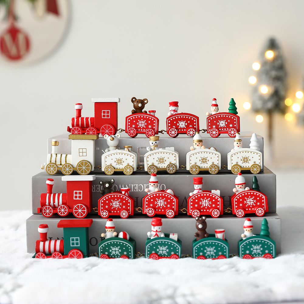Plastic Train Christmas Decorations Santa Claus Children's Day Gift Toys Props Scenarios Decorating The Family Table