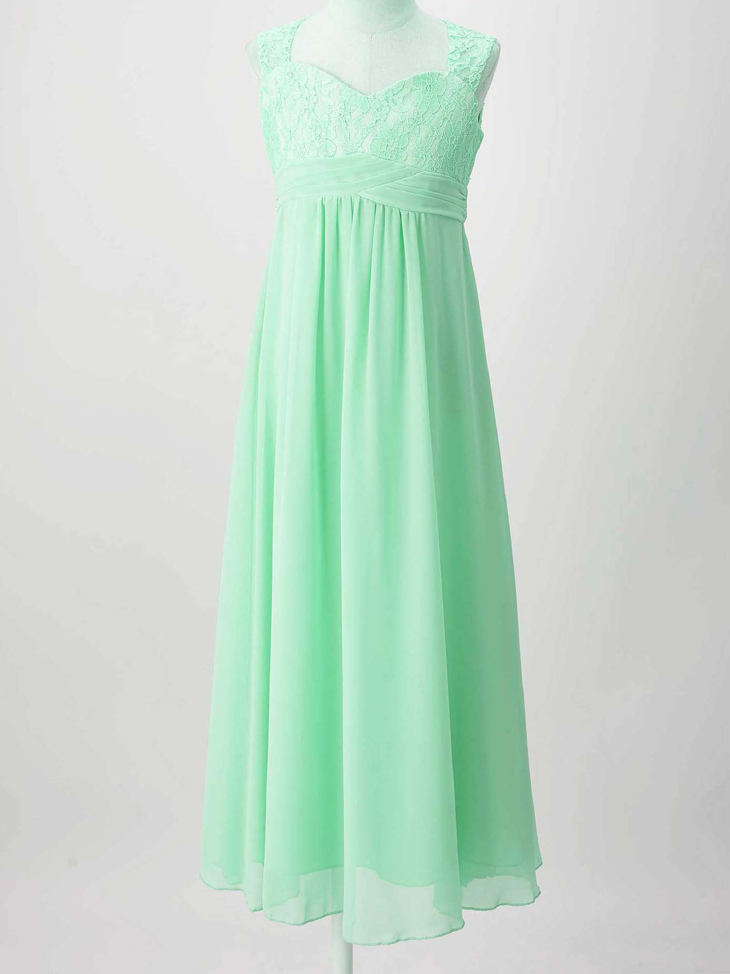 4-16Yrs Mädchen Ärmellosen Chiffon Spitze Party Kleider Blume Mädchen Kleid Pageant Hochzeit Brautjungfer Geburtstag Prinzessin Maxi Kleid – Detail 17