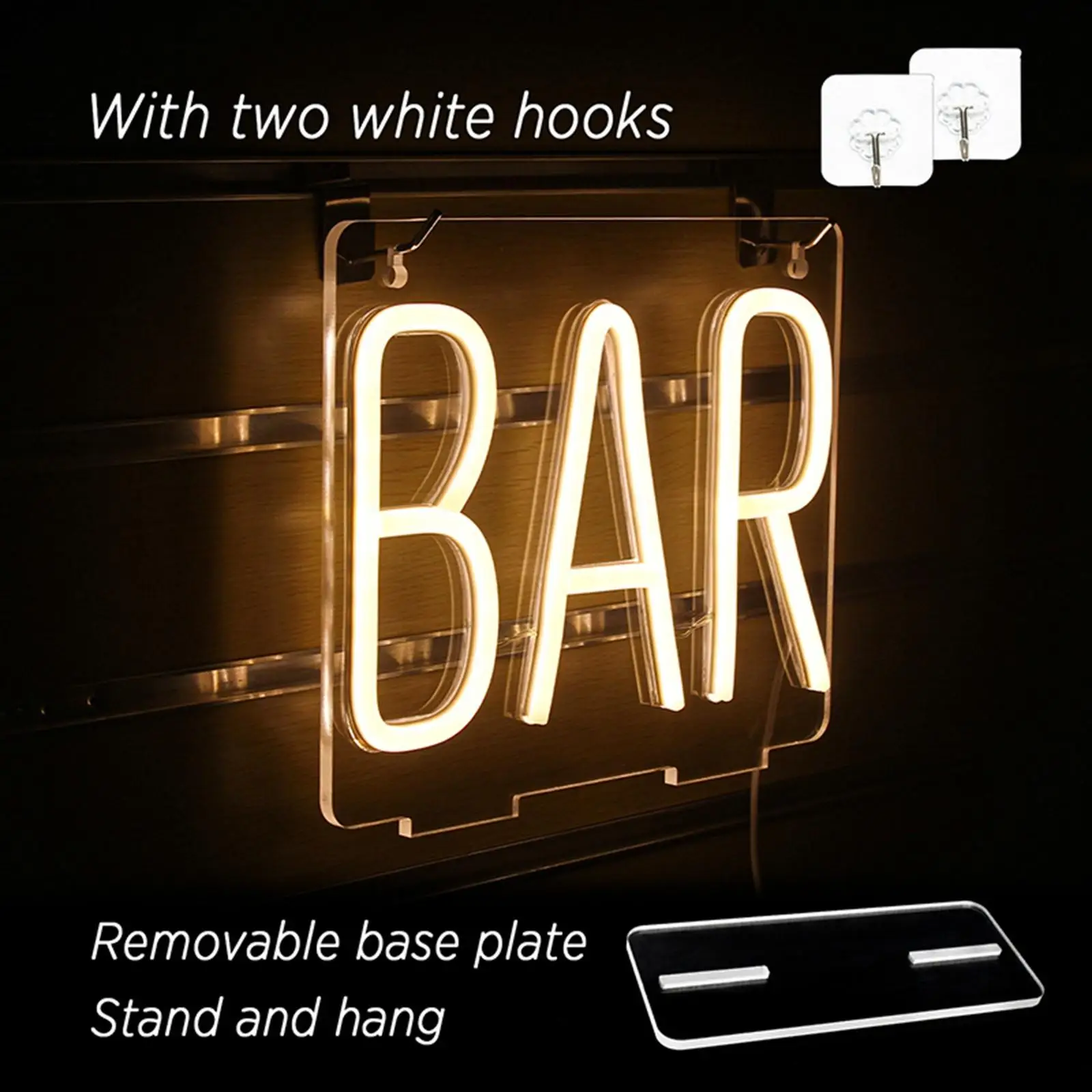 Bar Sign Light LED Neon Lights Wall Decoration Wall Hanging or Tabletop USB for Restaurant Festival Cafe Shop Decorative Lights