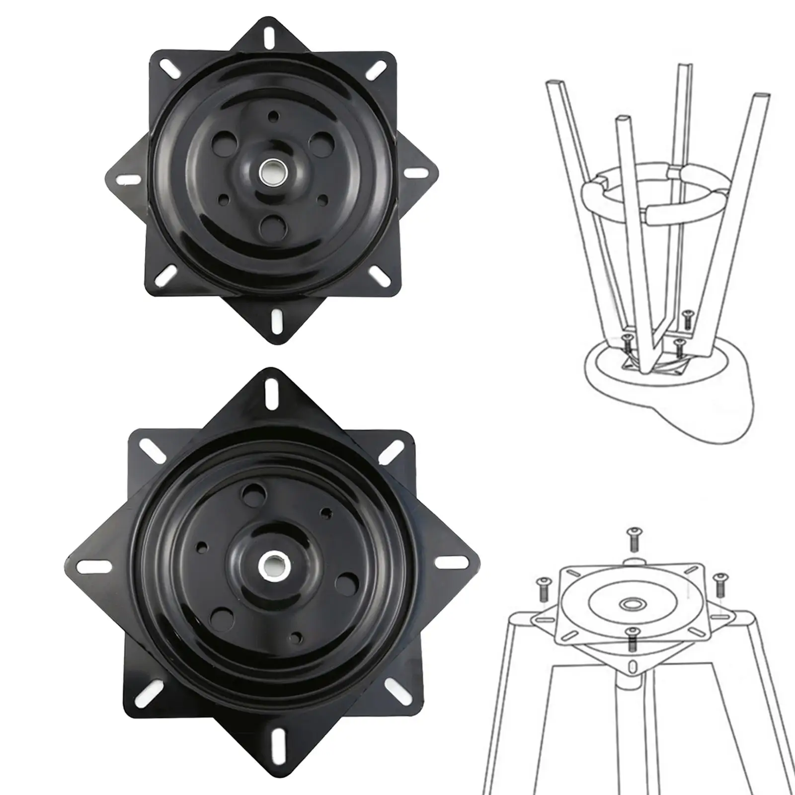 Bar Stools Swivel Plate Hardware Sturdy Practical Wear Resistant Office for Furniture Swivel Chair Table recliner Attachments