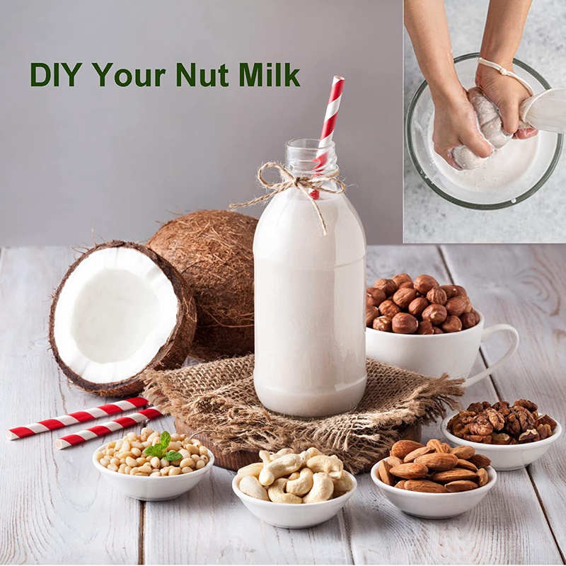Reusable Cheese Cloth Filter Bags for Tea Yogurt Cold Brew Milk Tea Strainers Soap Herbs Spice Strainers Muslin Drawstring Bags