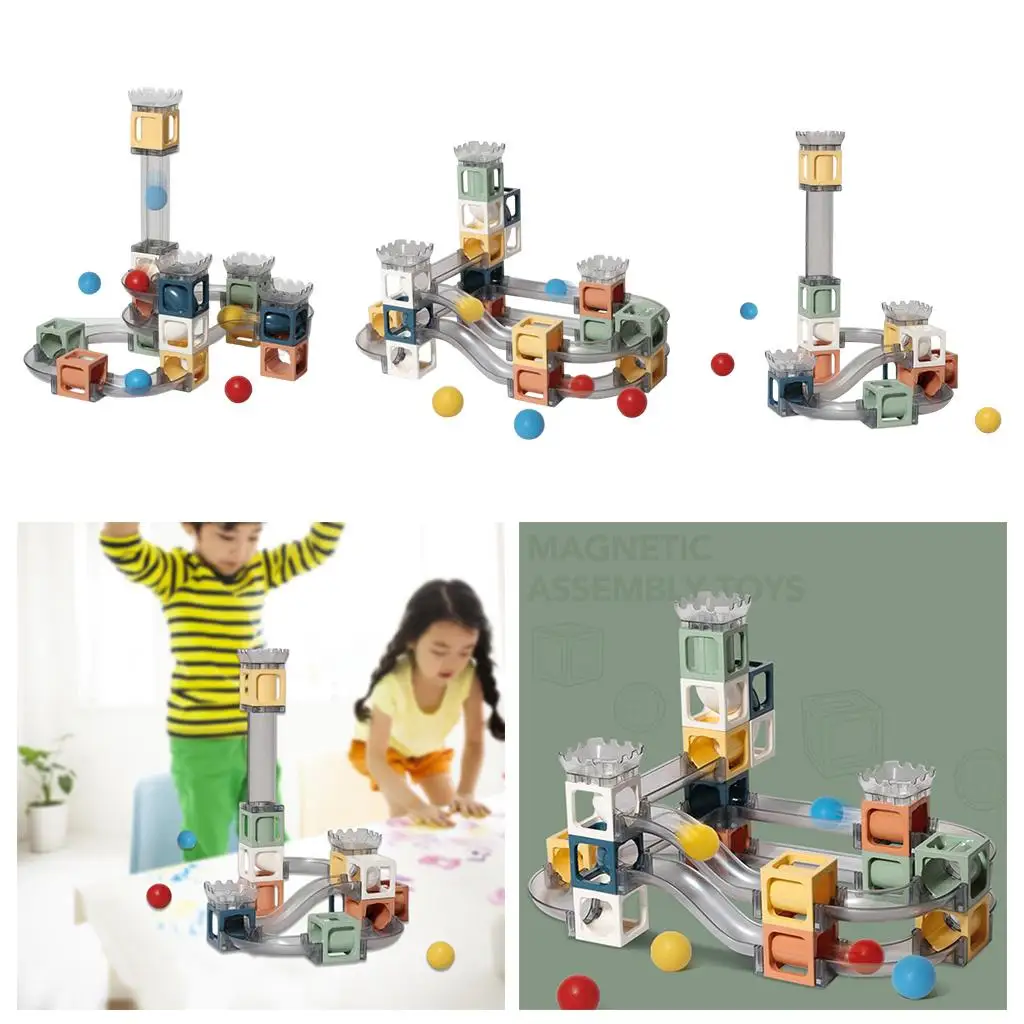 Kids Colorful  Building Blocks Set 3D Duct Scrolling Track for Children Building Toys