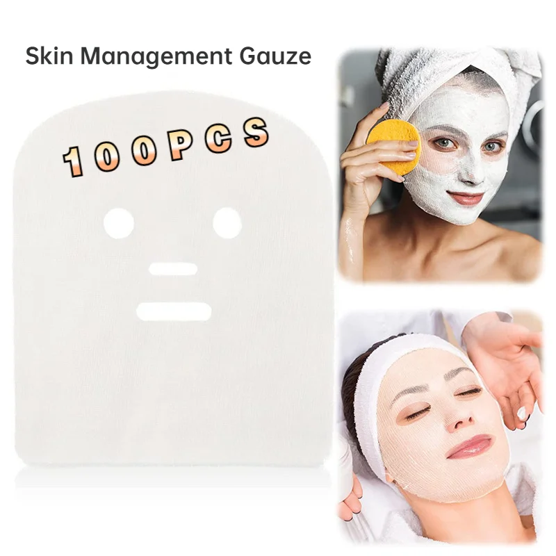 Best of 100PCS Pure Cotton DIY Beauty Mask Salon Disposable Facial Gauze Highly Water Absorption Non-Irritating Face Gauze Mask Soft Reviews & Tips