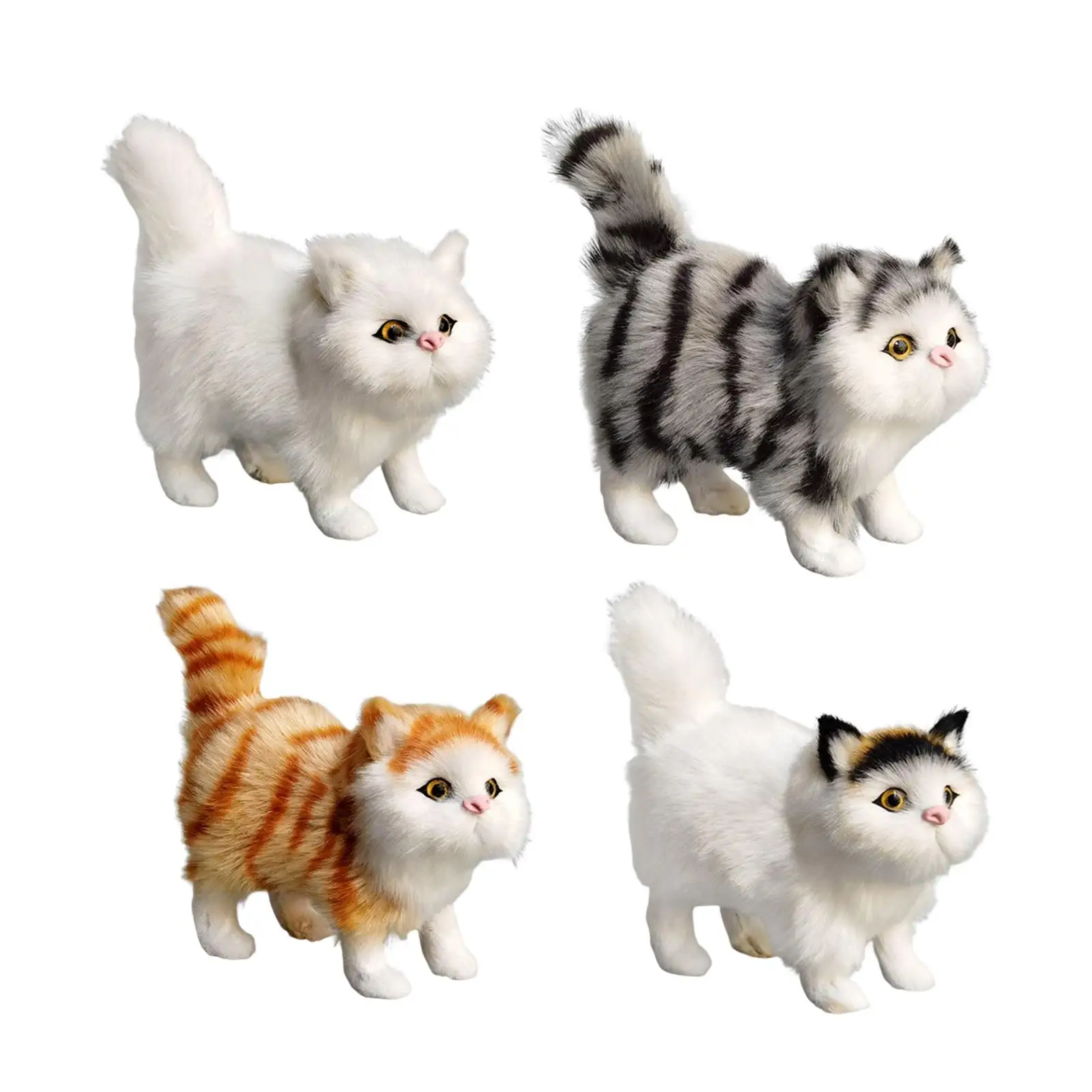 Miniature Simulation Cat Figures Realistic Kitten Figurines Toy for Tabletop