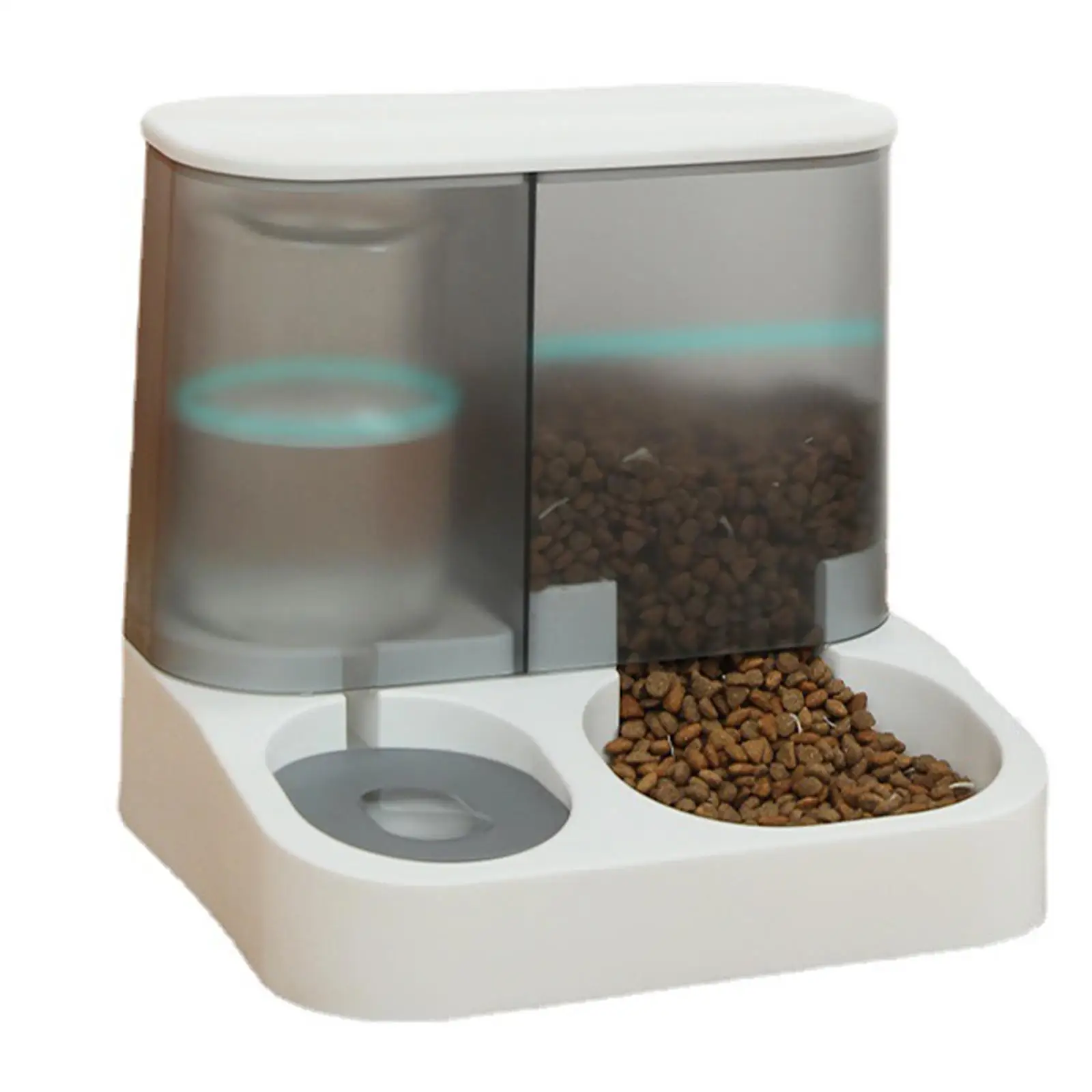 Pet Dog Gravity Automatic Feeder Water Dispenser Transparent Barrel Durable