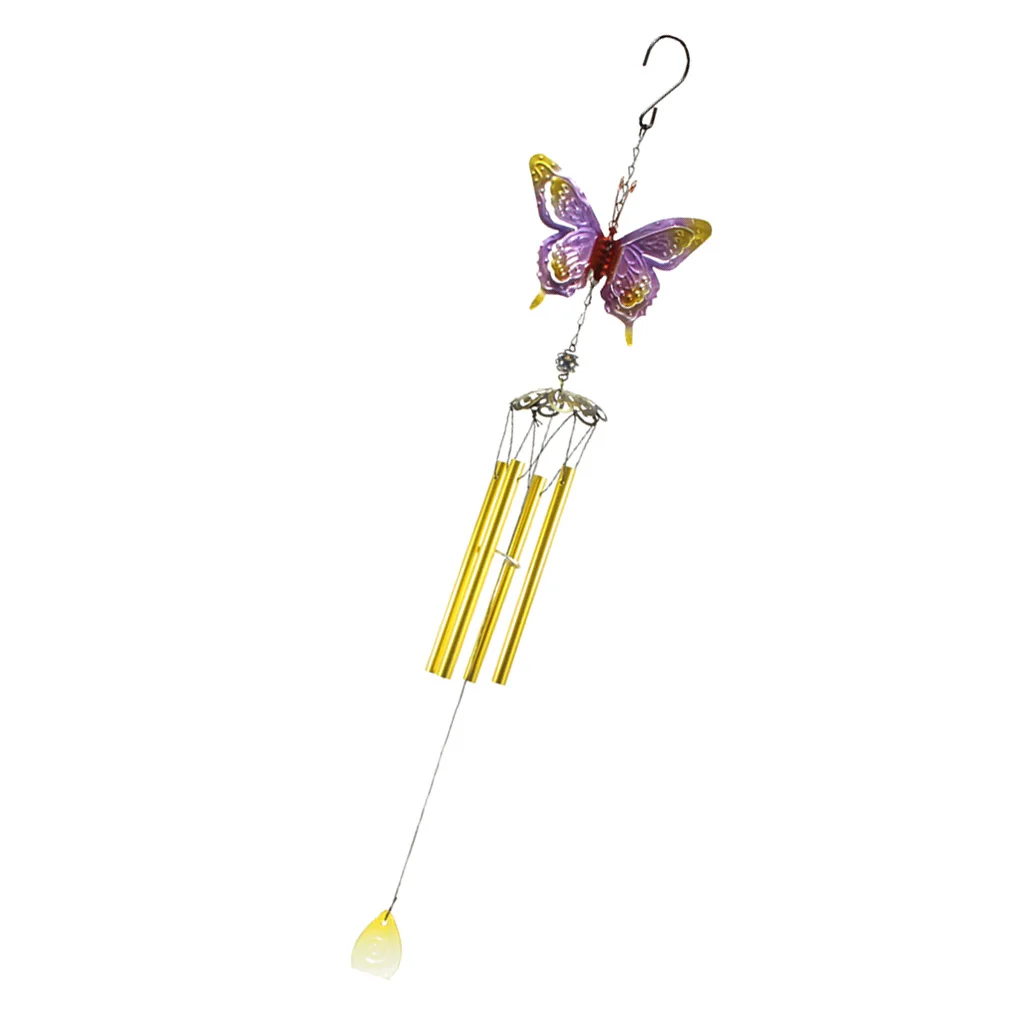 Butterfly Wind Chime Tube Ornament Yard Garden ing Decoration