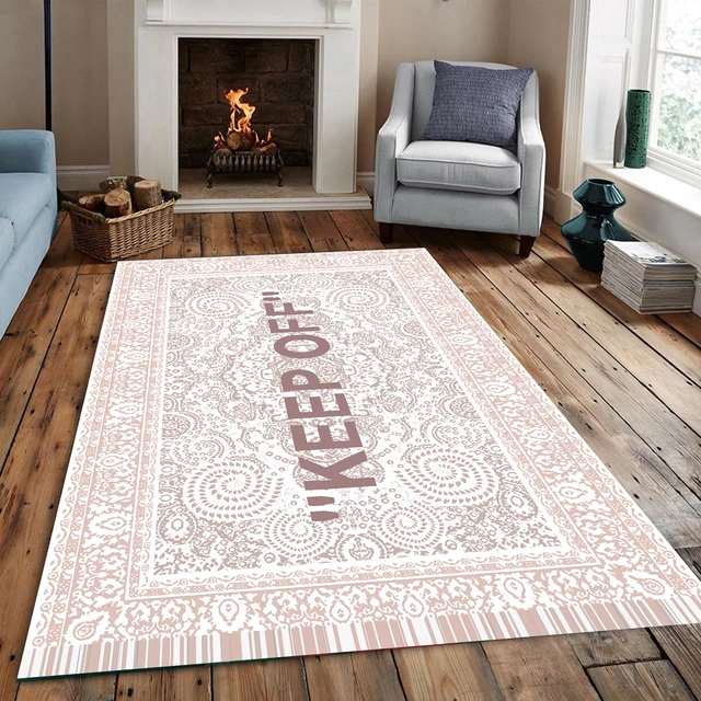 Keep Off Area Rug Black White Rug Stay Away Living Room Rug - Temu