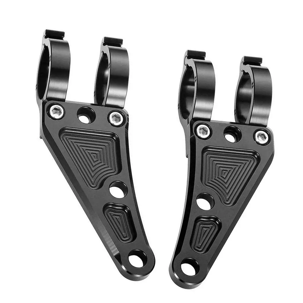 2x Fork Headlight Mounting Bracket Aluminum Alloy Adjustable CNC Turn Signal Clamps for Harley for Yamaha for Honda CBR Black
