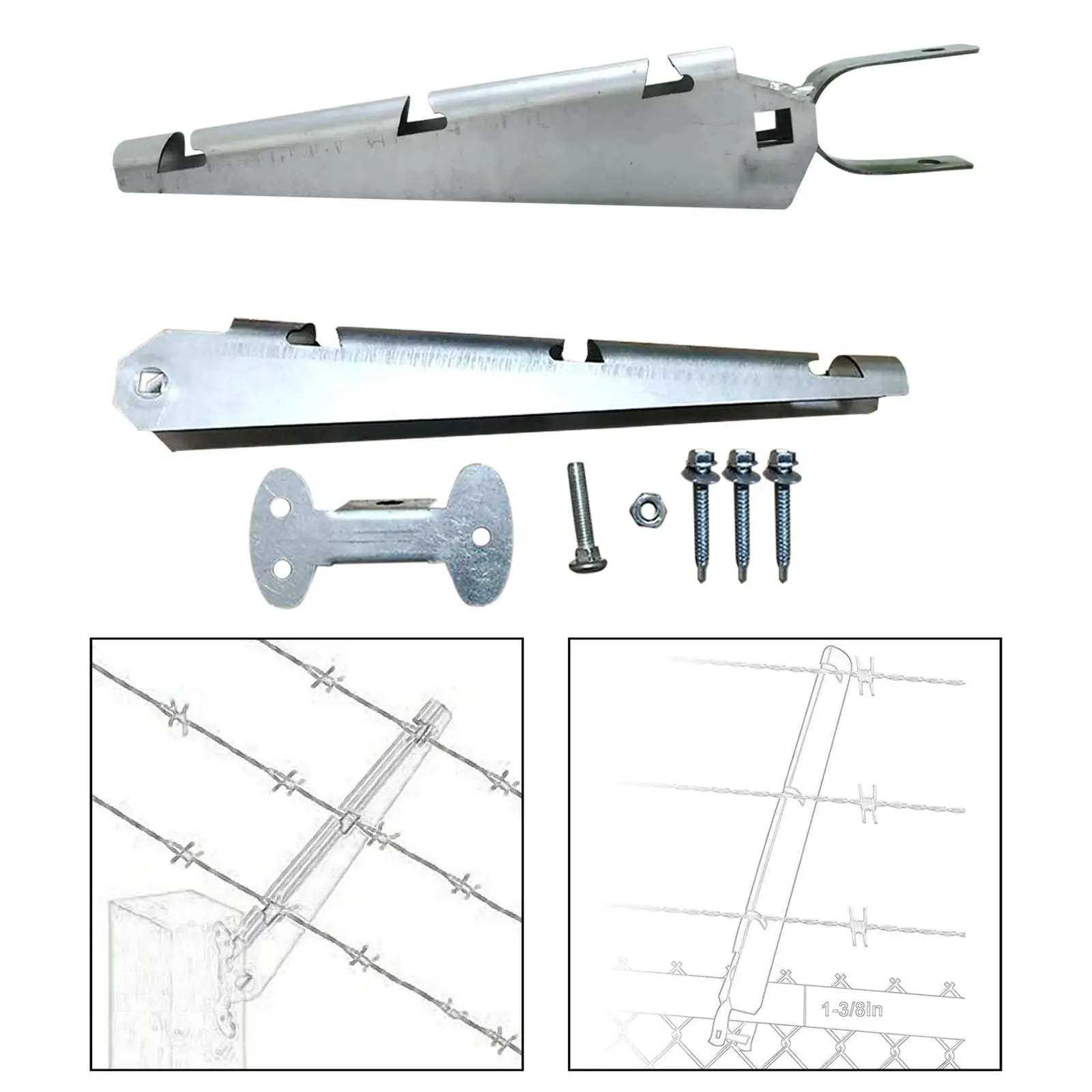 Barbed Wire Arm Extender Fence Height Extension Protection Easy to Install Expandable Barbwire Extension Arms for Cattle Barn