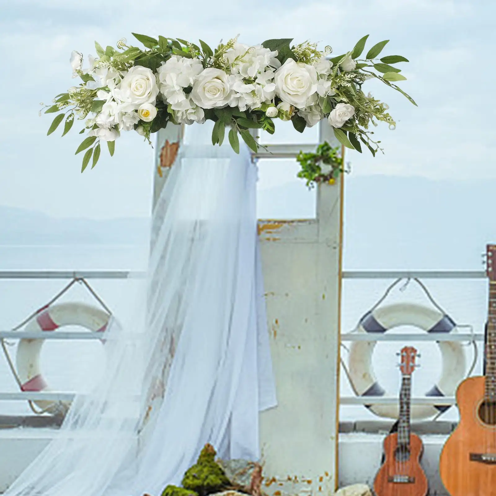 Artificial Floral Swag Door Wreath Welcome Sign Arrangements Wedding Arch Flowers for Celebration Door Ornaments