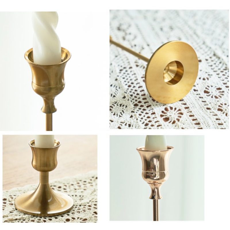 Brass Candlestick Holders Kit, Gold Candlestick Set,