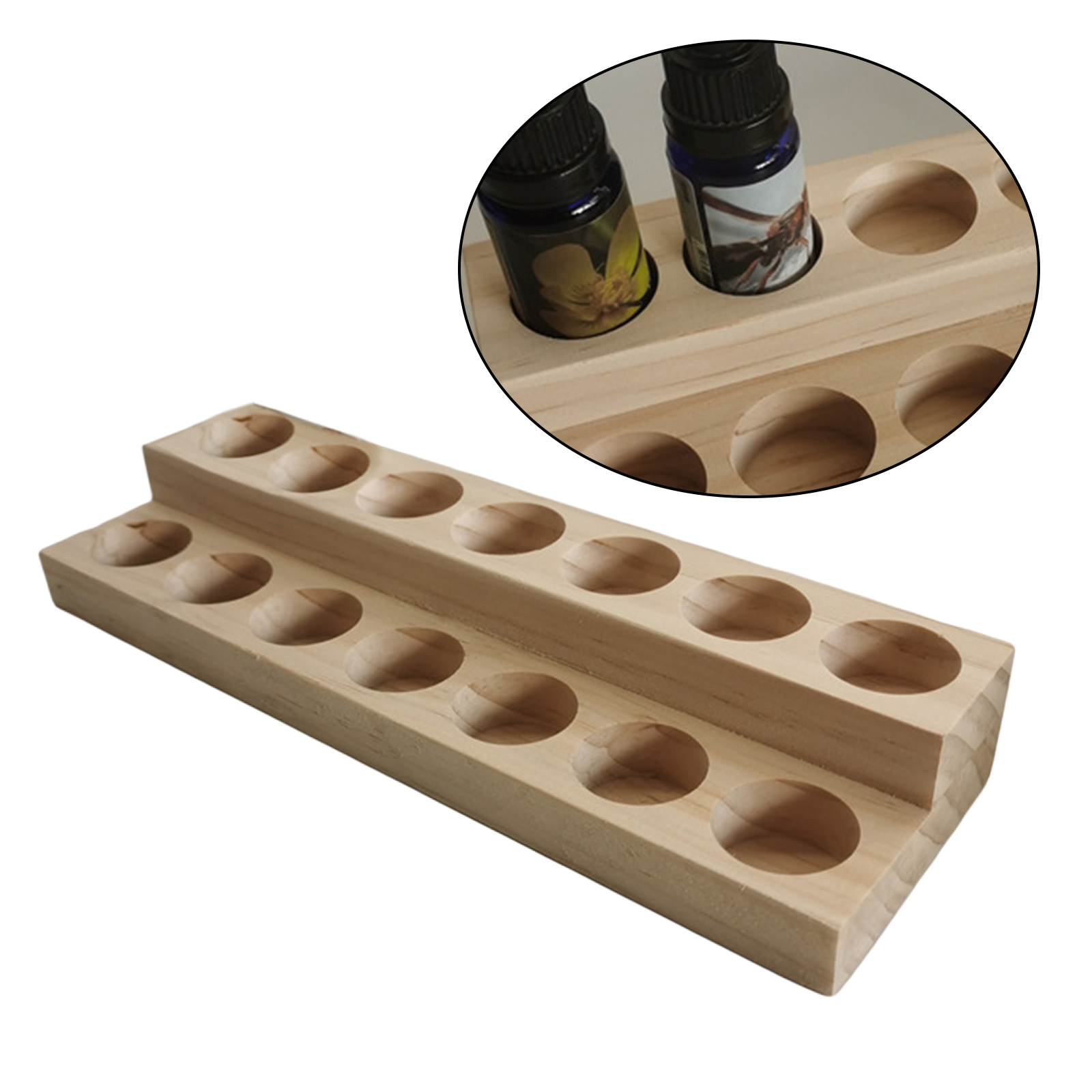 Essential Oil Storage Rack ,Natural Wood Box Case Container Display Holder