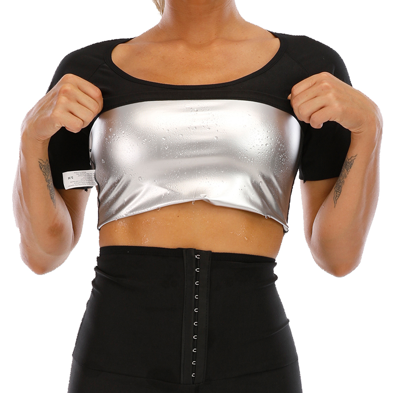 Description Picture 6 of itemWomen Silver Ion Coating Thermo Shirt Sweat Sauna Tank Top Body Shaper Waist Trainer Slimming Short Sleeve Shapewear Weight Loss