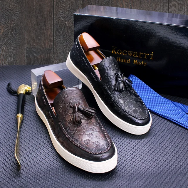 Luxury Men's Genuine Leather Shoes Comfortable Handmade Slip On Loafers  Men's Dating Casual Shoes Banquet Dress Shoes - AliExpress