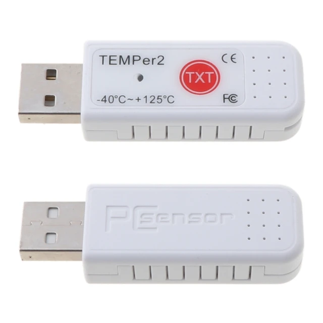USB PC Thermometer Externe Sonde Zwei Sensoren Temperatursensor Sensor mit  Alarm, Windows, Android TXT Excel ACTii