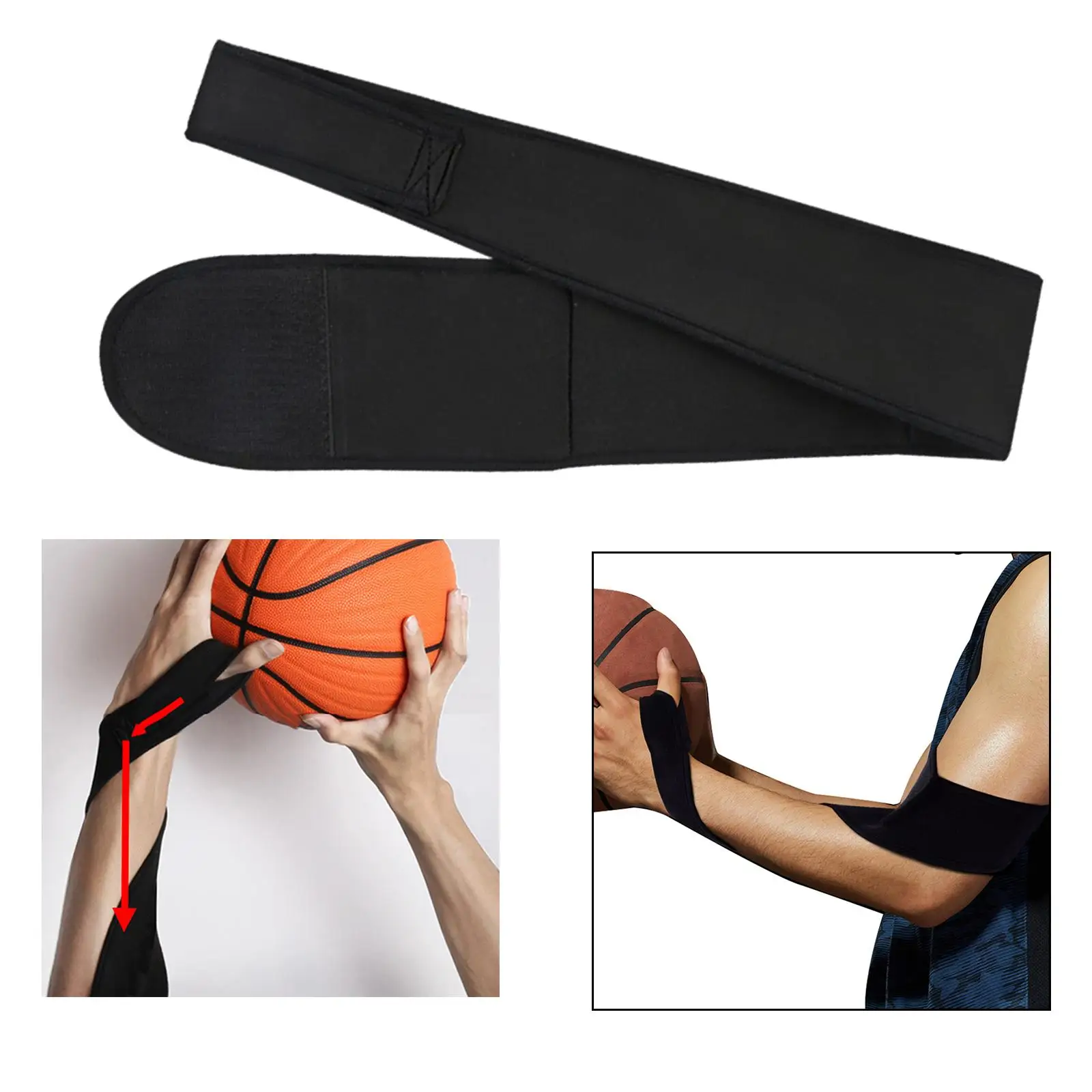 Basketball Shooting Aid Auxiliary Belt Training Portable Black Diving Fabric Durable for Hand Posture Correction Youth Adults