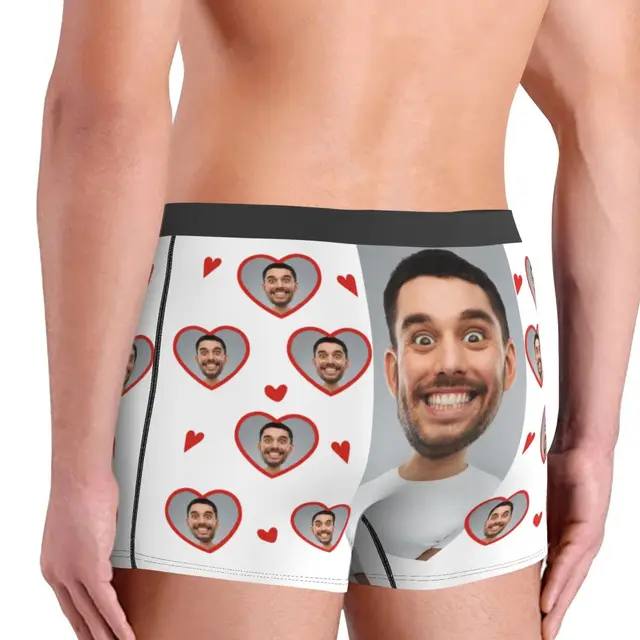 Personalized Boxer Briefs Custom Men Face Photo Underwear Gift For