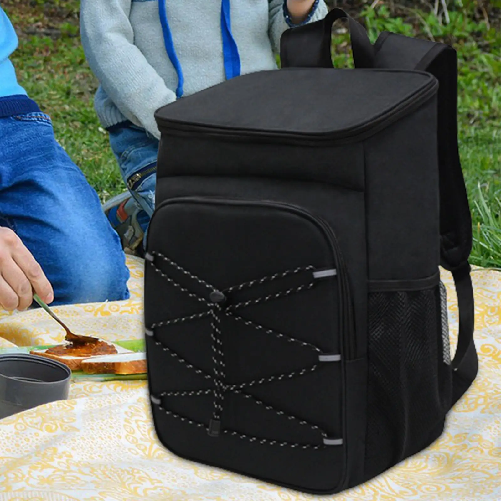 Cooler Backpack Large Capacity Cooler Bag Mesh Pocket Multifunctional Men Women Thermal Bag for Camping Trips Fishing Hiking