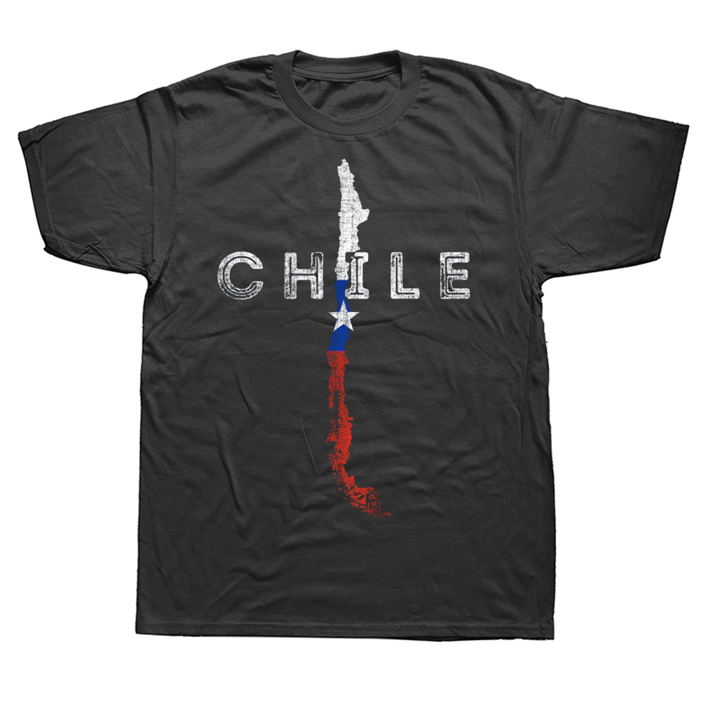 Chilenische Karte Flagge Chile Souvenir T Shirt Sommer Stil Grafik Baumwolle Streetwear Kurzarm Geburtstag Geschenke T-shirt Herren Kleidung – Detail 2