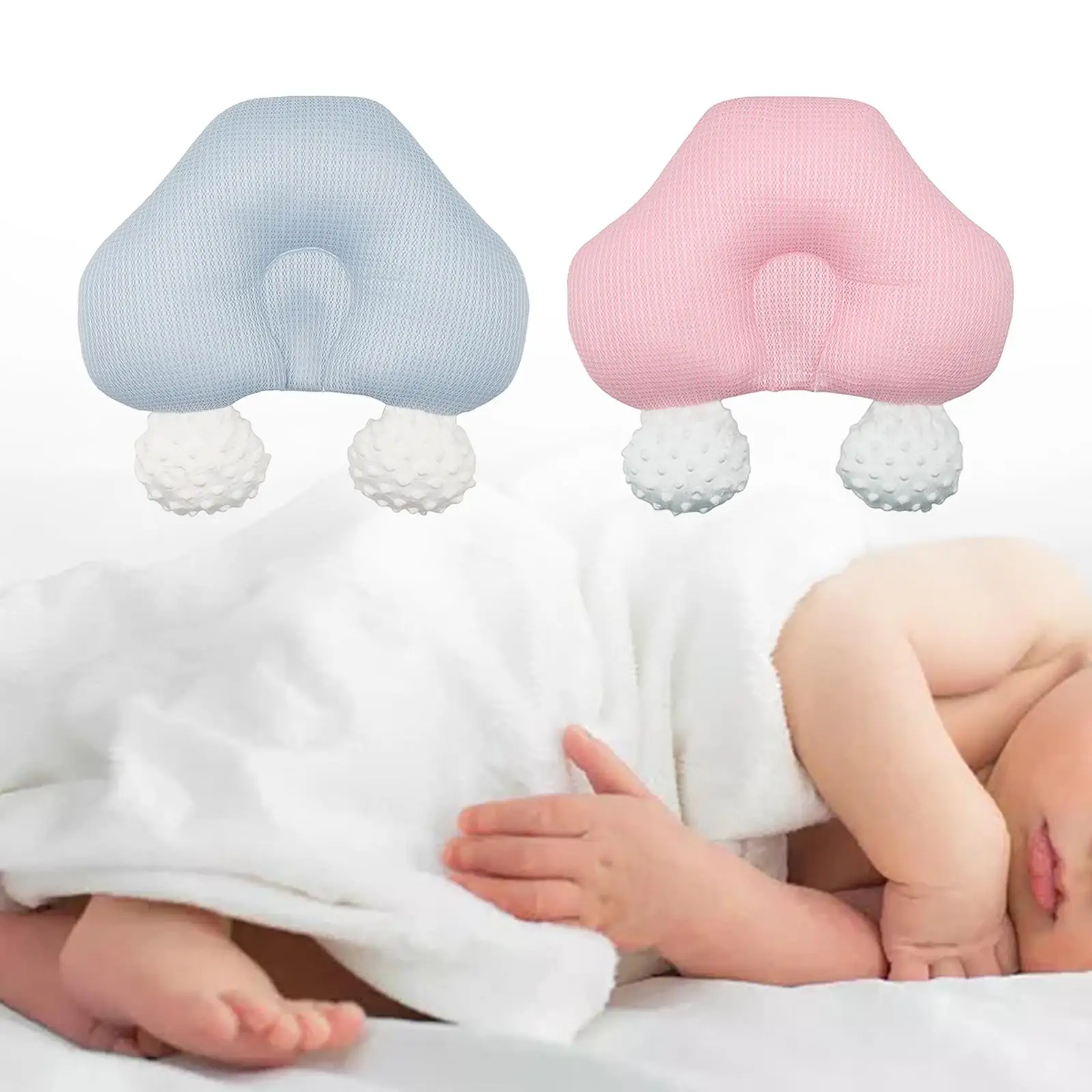 Ergonomic Baby Travel Pillow Baby Feeding Pillows Anti Rollover Head Protection Portable Breathable Soft Comfortable Adjustable