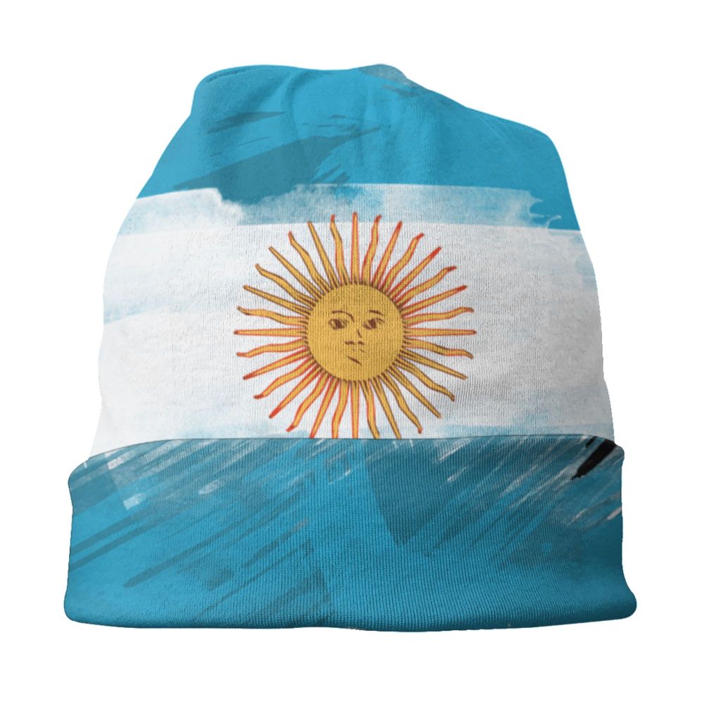 Benutzer definierte Flagge von Argentinien Schädel Mützen Mützen Männer Frauen Unisex Straße Winter warme Strick mütze Erwachsenen Motorhaube Hüte – Detail 39