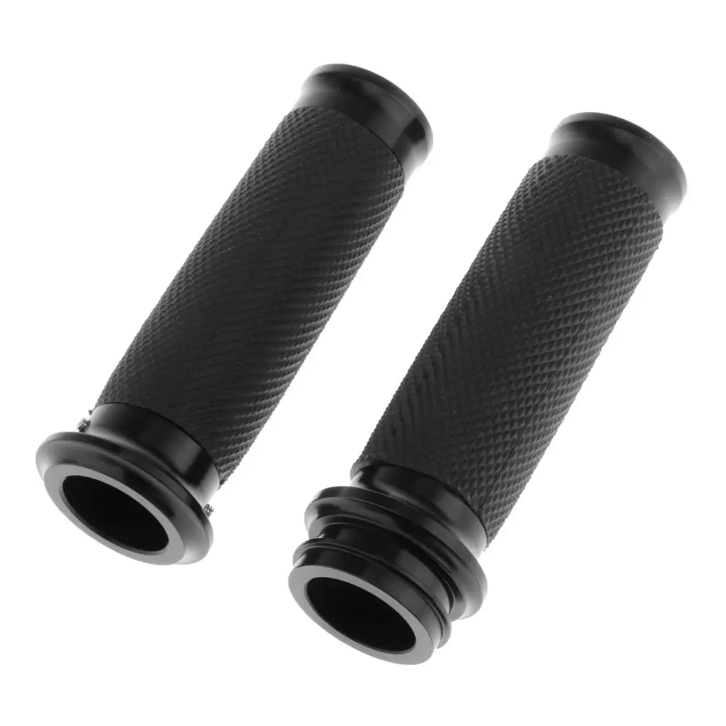 Black Motorcycle Grips Anti-slip Better Cobtroling le Bar for