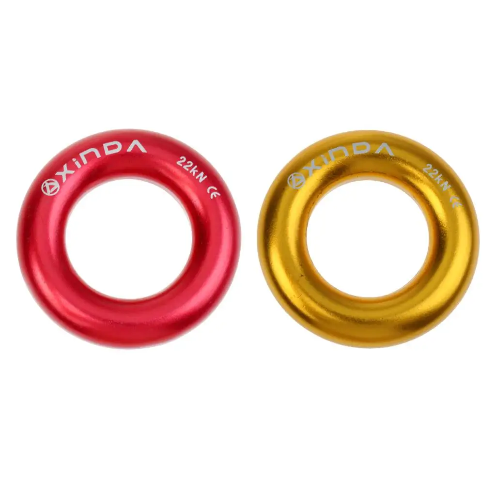 Rappel Ring for Rock Climbing - Aluminum Rappel Device Rappel Ring Connector for Rigging Belaying Equipment, Friction Saver