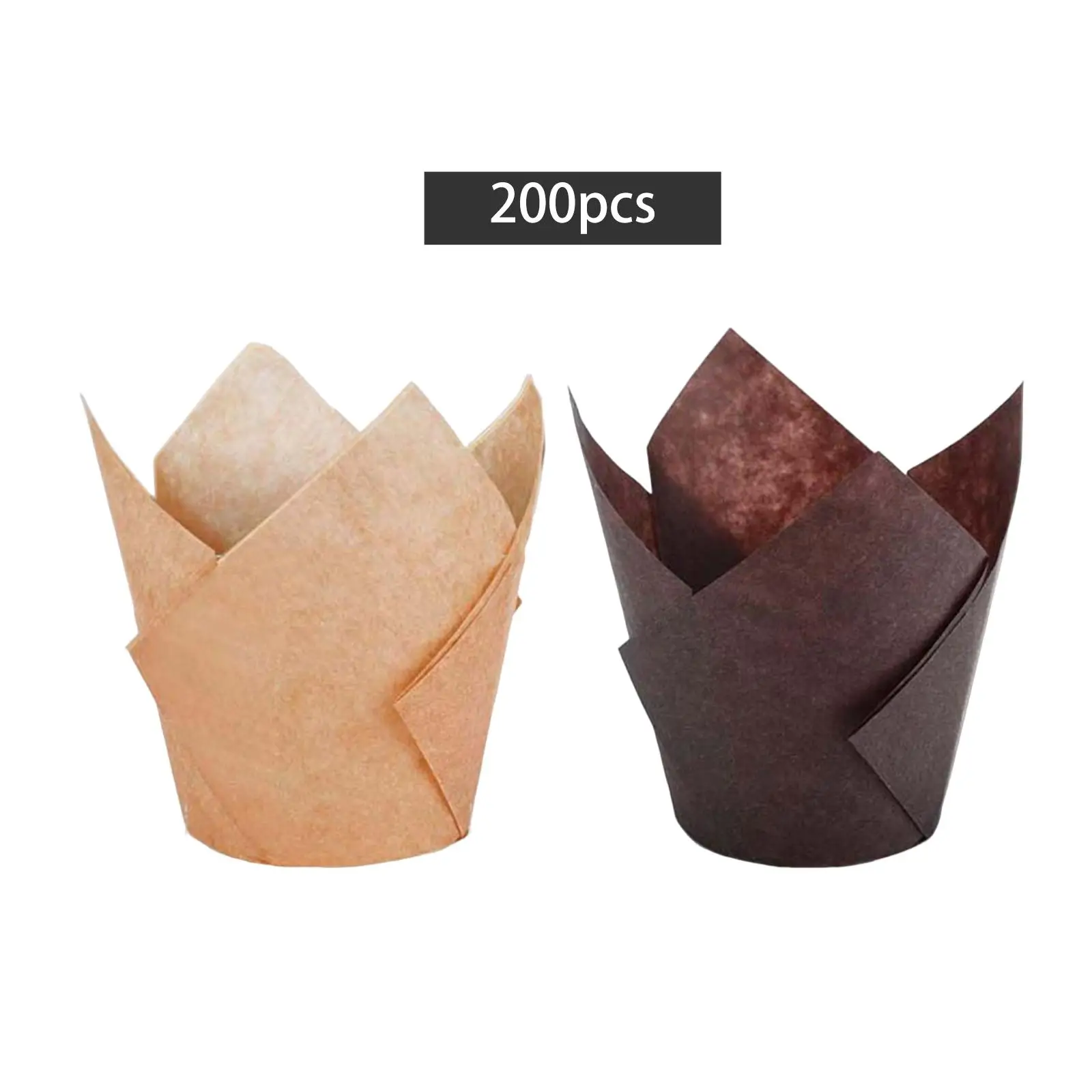 200Pcs Paper Cups Artistic Floral shape Avoid Penetrate High Temperature Resistance Dessert Cups for Ice Cream Shops Restaurants