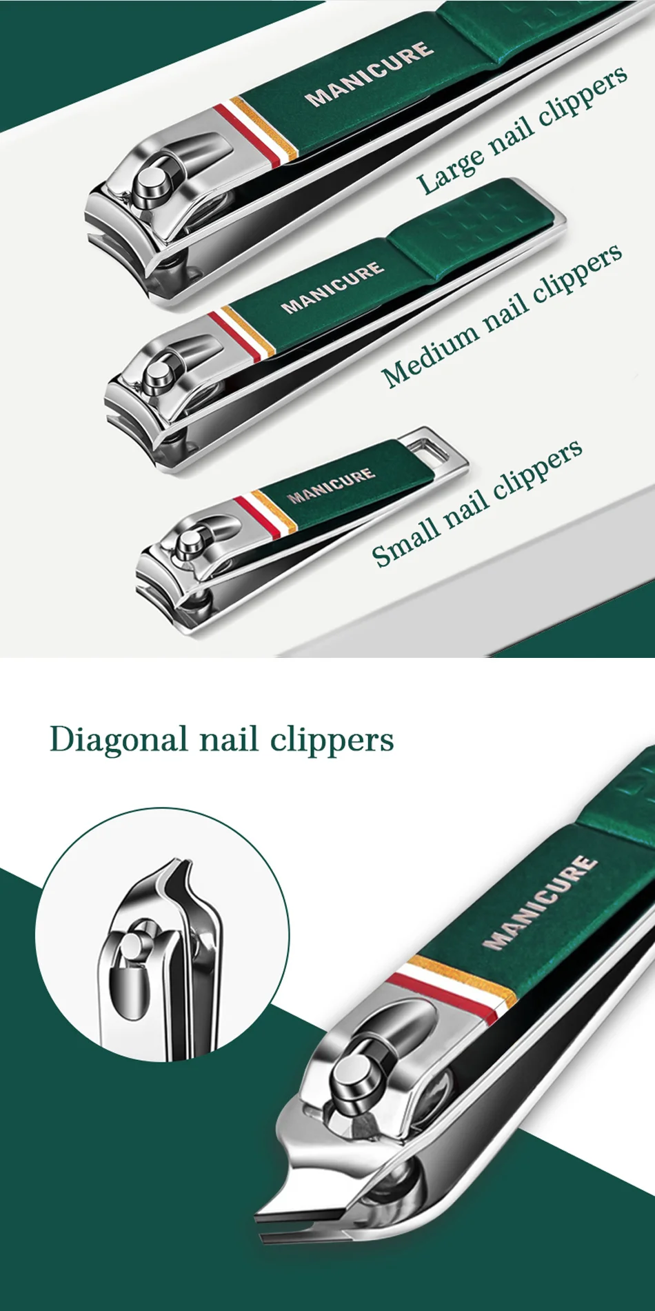 Manicure Set Aço Inoxidável Nail Clippers Kits