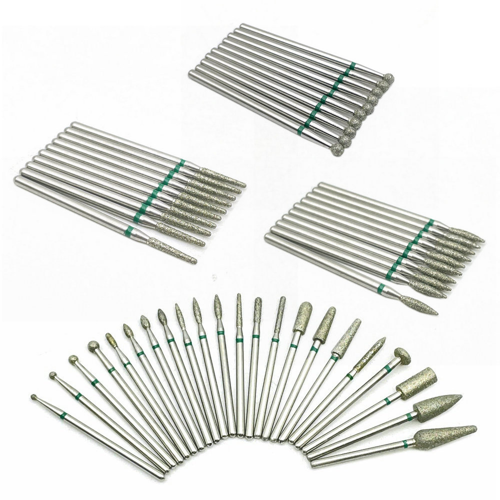 Best of 10pcs Coarse Green 2.35mm Dental Diamond Grinding Bur Drill Dental Straight Handpiece Polishing Burs Nail Drill Bits Reviews & Tips