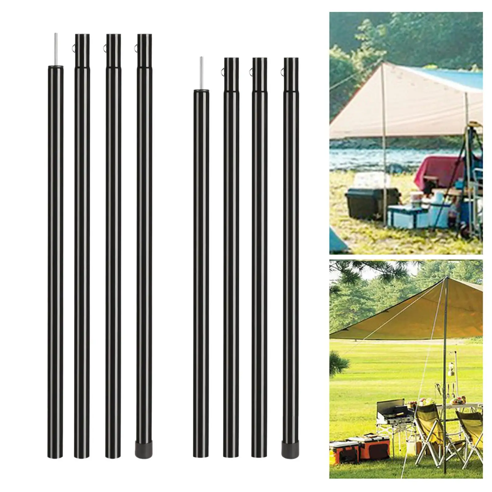 Travel Canopy Pole Waterproof to Install with Storage Bag Durable Canopy Support Rods Awning Frame Tent Rod