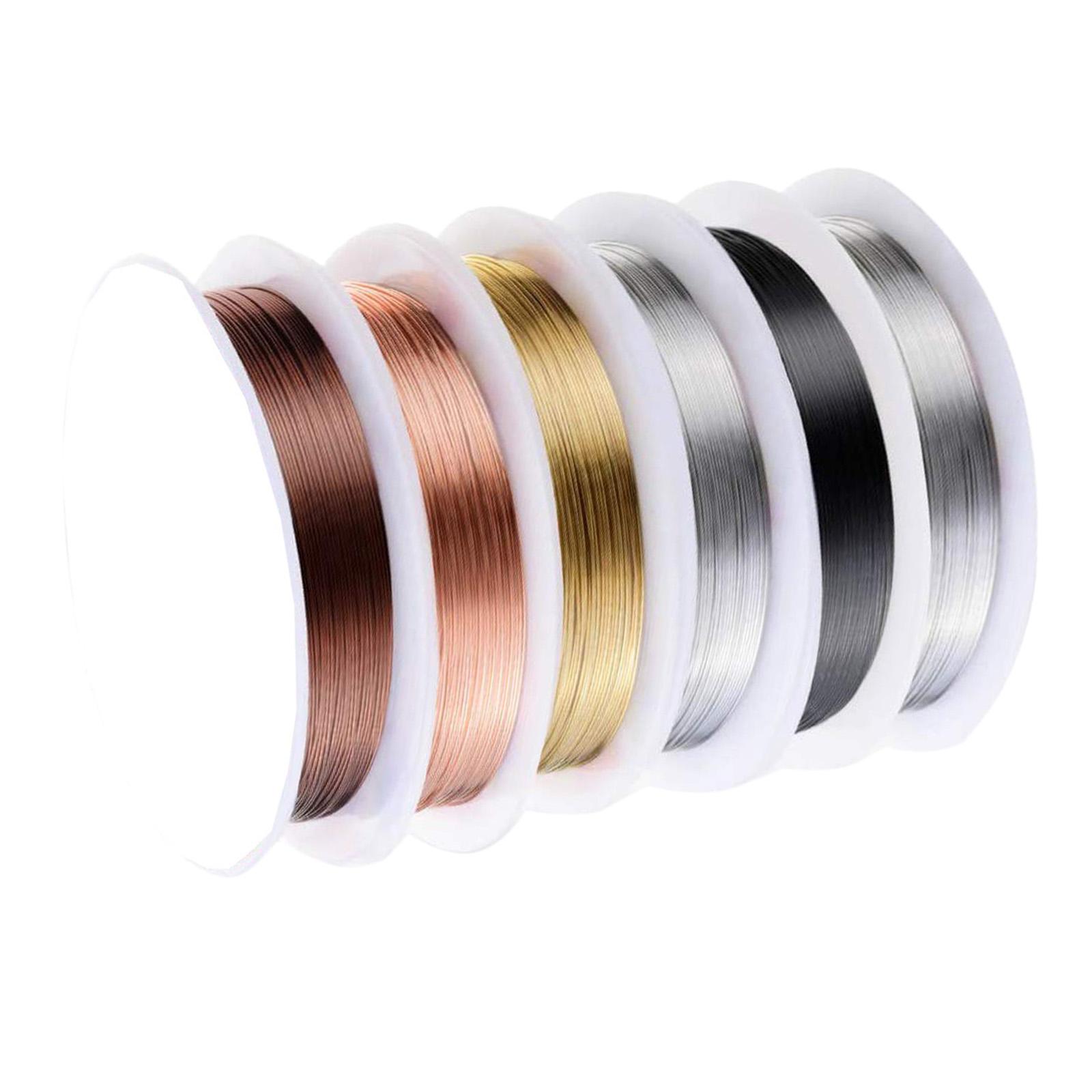 6 Pack Coloured 0.5 mm Soft Copper Wire Cutting Pliers Supply Set Art DIY for Jewelry Making Crafting Necklaces Bracelet Beading