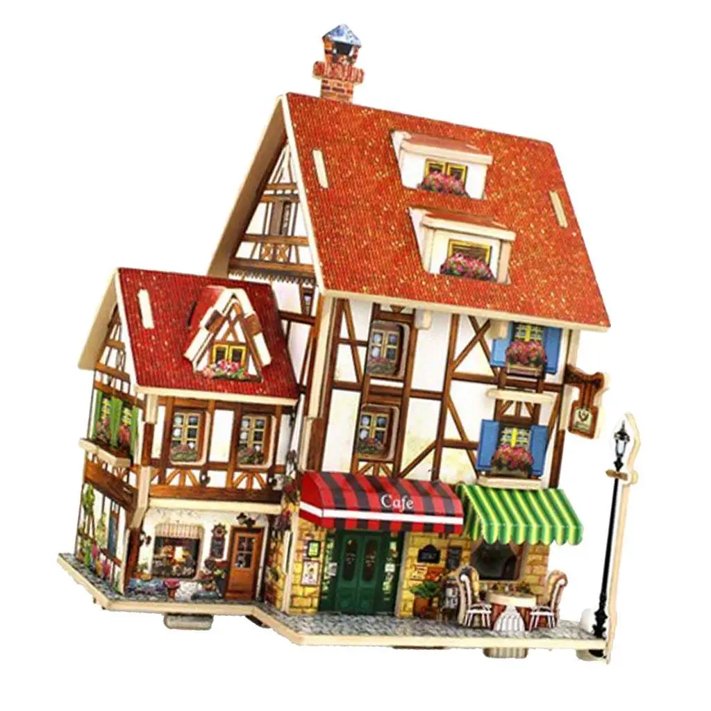1/24 DIY Miniature Dollhouse With Furniture Kit Detachable Wooden French Villa Building  Life Scene Decoration
