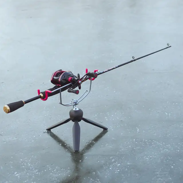 Vertical Folding Ice Fishing Rod Holder Three-Foot Design 360 Degree  Adjustable Rest Bracket Stand Lightweight