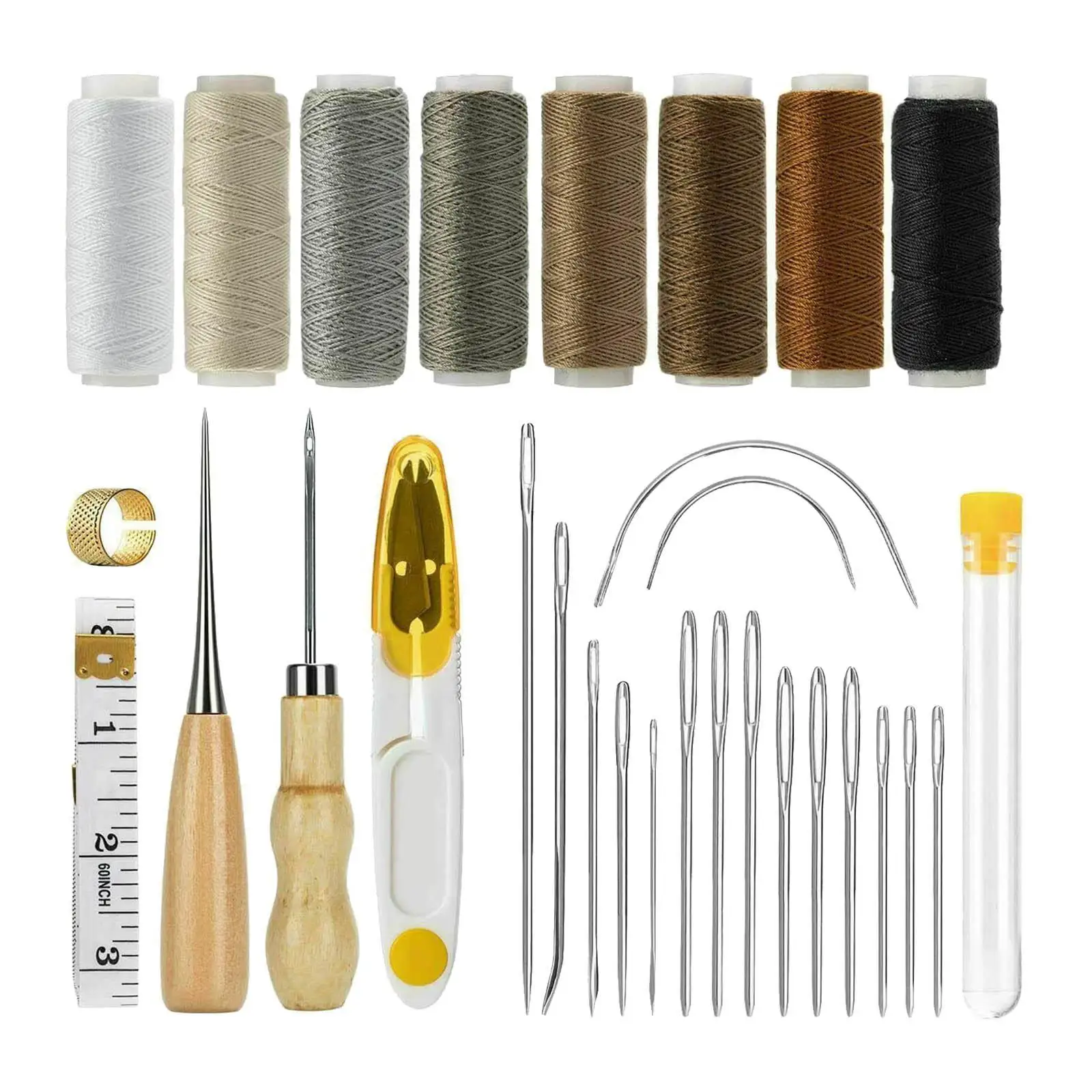 29Pcs Household Leather Craft Tools Kit Hand Sewing for Manual Lovers