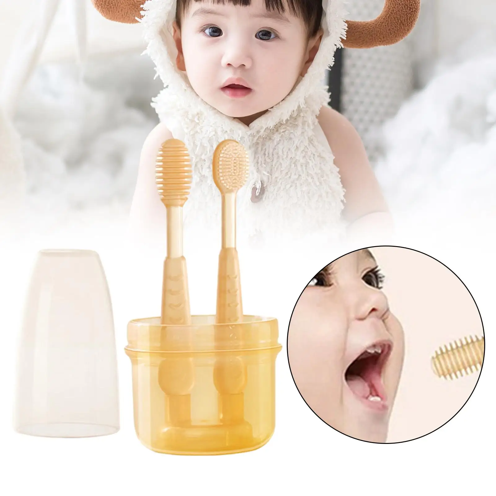 Baby Toothbrush Set Silicone  Care Premium for Infant Sensitive Gums