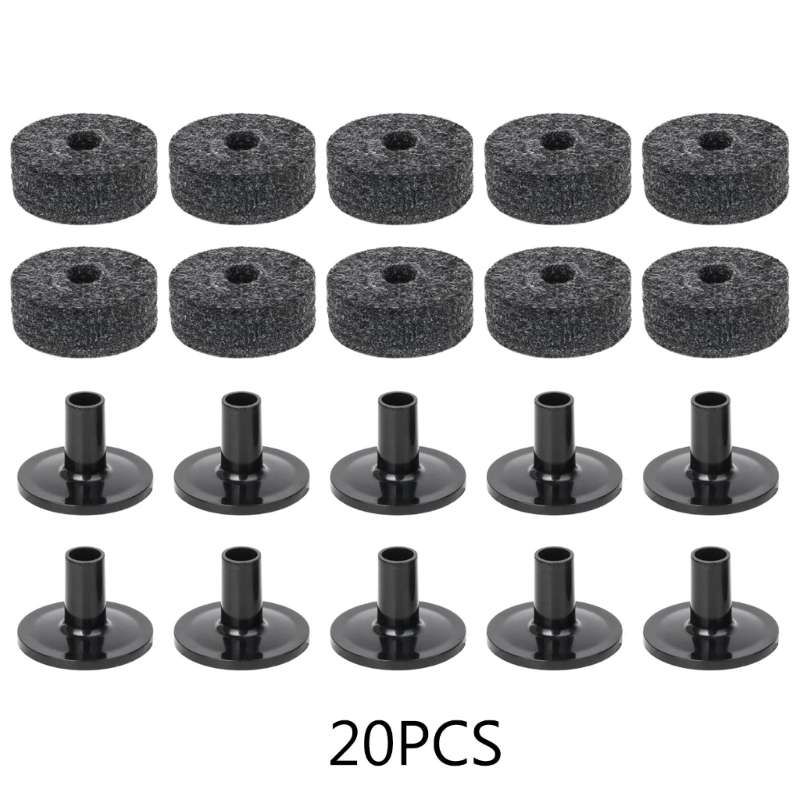 Description Picture 2 of item20Pcs/pack Professional Cymbal Stand Felt Washer and Cymbal Sleeves Replacement for Shelf Drum Kits Instrument Accessory
