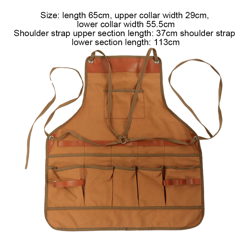 Hochleistungs-Canvas-Schürze mit Taschen Leichte Herren-Arbeits schürze für den Außenbereich – Detail 1