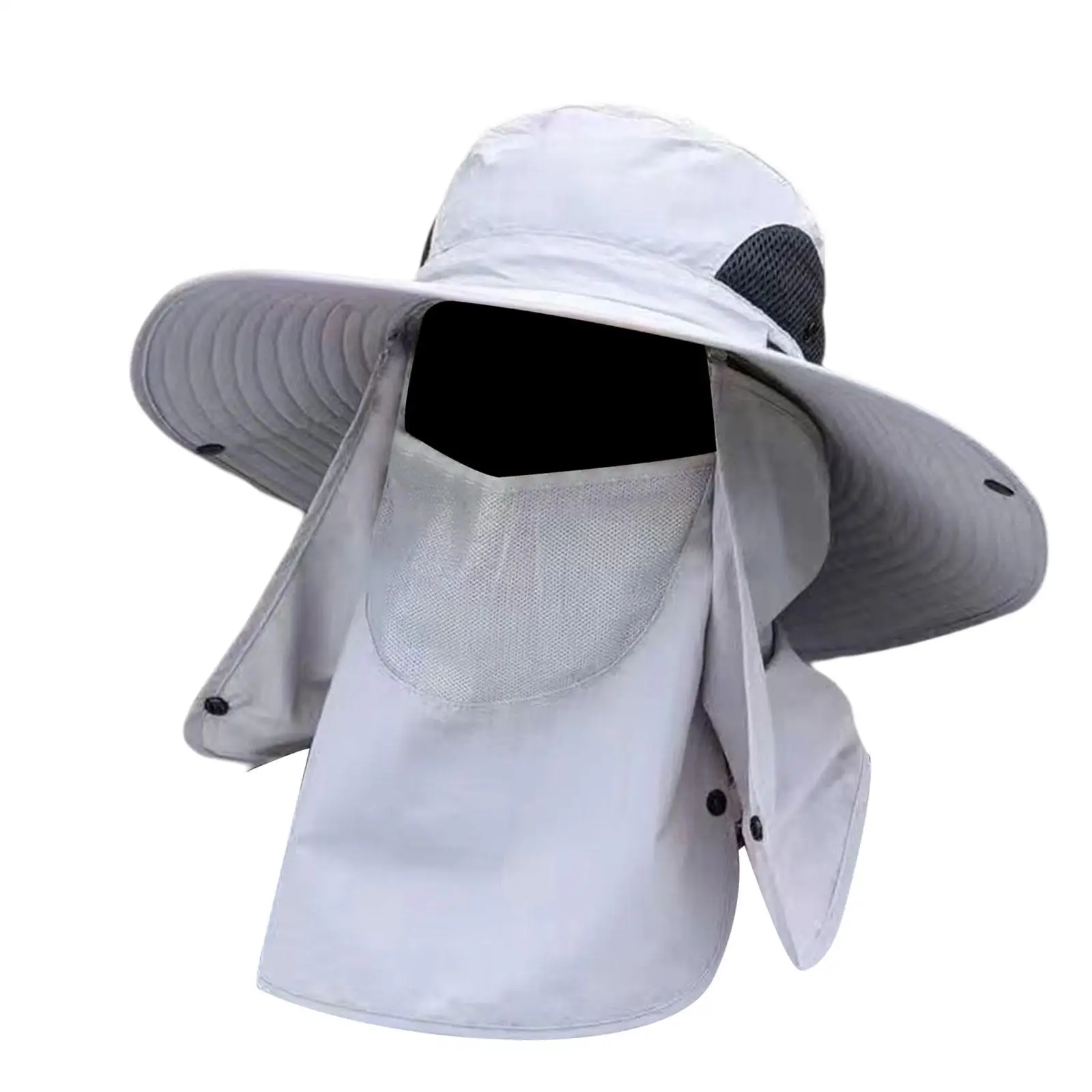 Fishing Hat Detachable Face Neck Flap Cover Visor Wide Brims Unisex