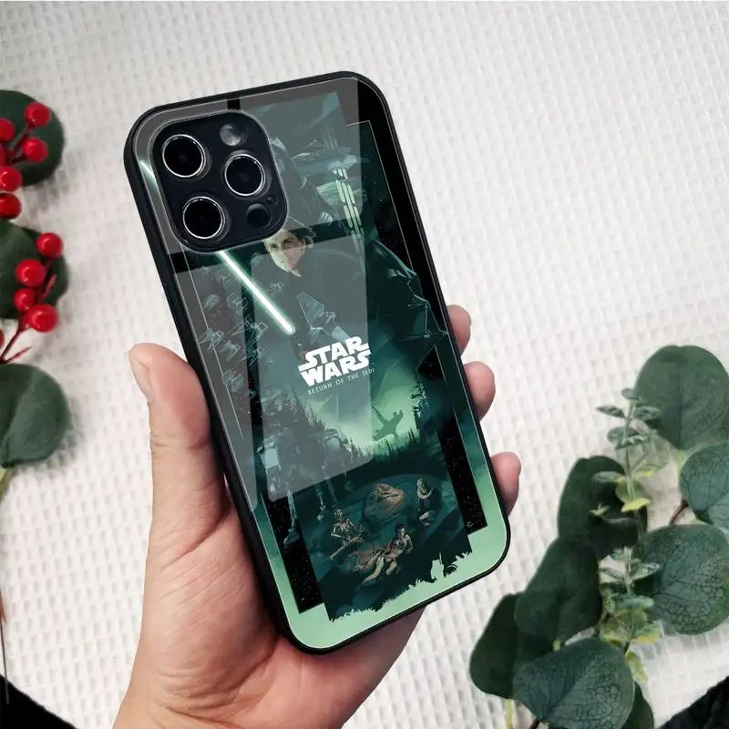 Bandai Star Wars Phone Case For IPhone 13 12 11 Pro Max Mini Xs Xr X 8 7 Plus Tempered Glass Cover iphone 13 pro max cover