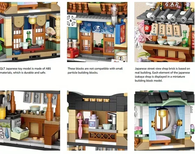  QLT Japanese Street View Takoyaki Shop Mini Building