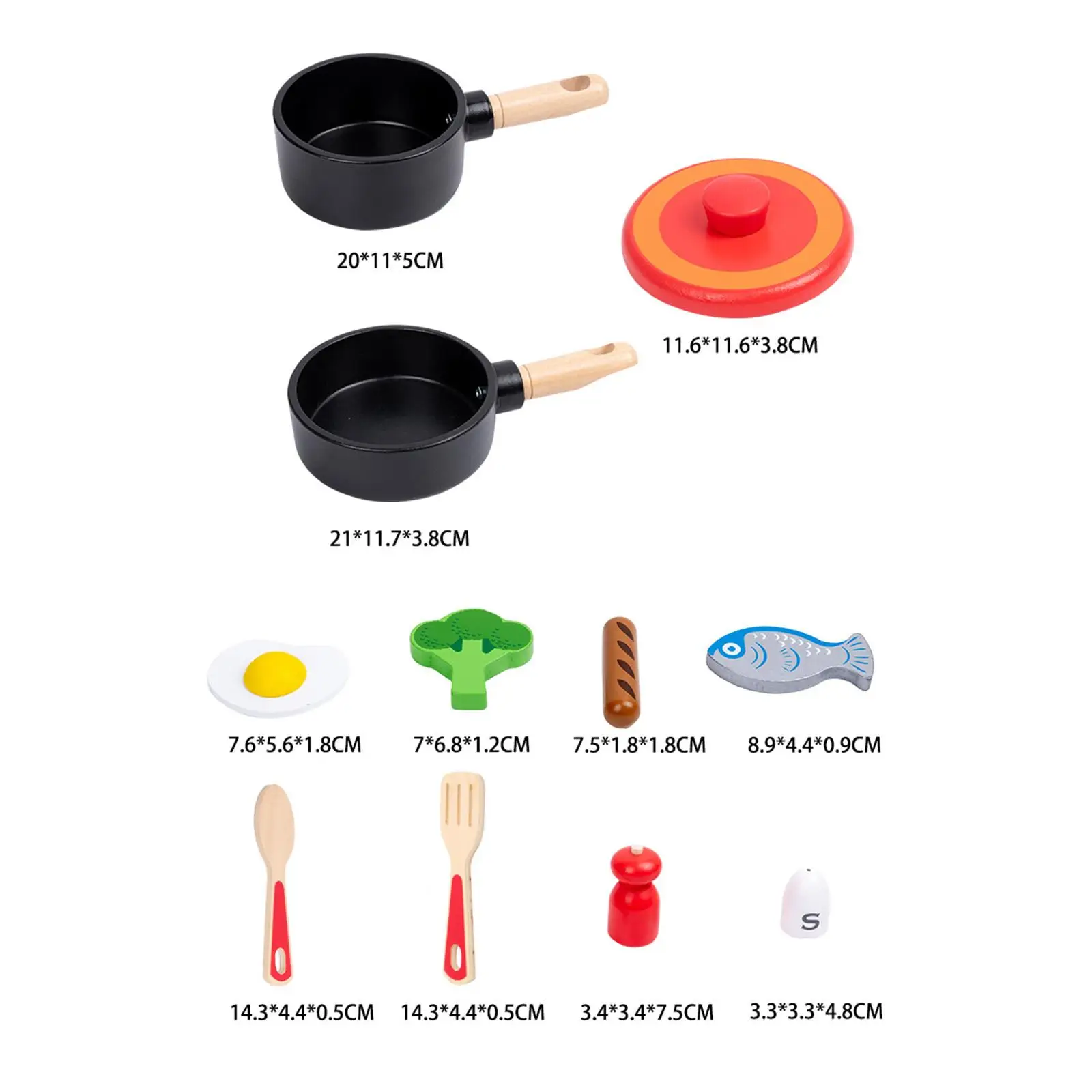 11x Pretend Cooking Accessories Kitchenware Educational Toys for Toddlers