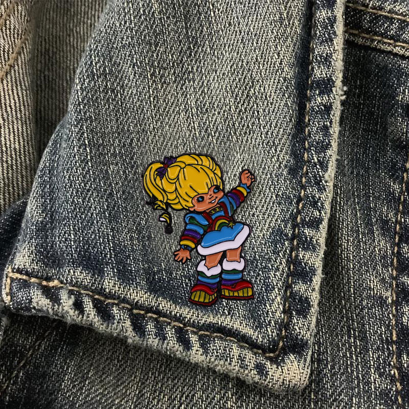 80s Cartoons Regenbogen Britte Mädchen Emaille Pin Rucksack Pins Abzeichen Brosche Schmuck Geschenke – Detail 3