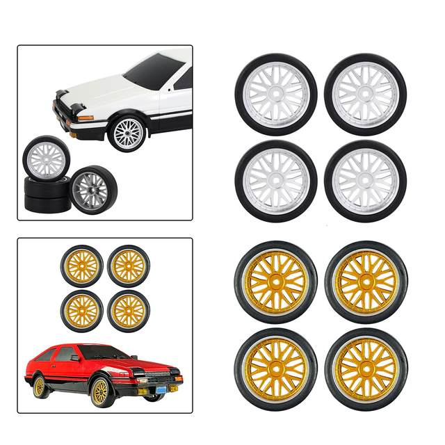 1/18 rcドリフト用電動ホイールセット,4個,車両スペアパーツ
