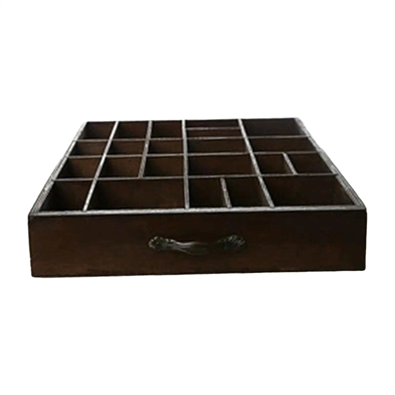 Desk Organizer with Dividers Wood Tray Box for Kitchen Cabinet Bedroom