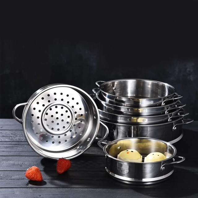 Thickening Food Steam Rack Stainless Steel Steamer with Double Ear