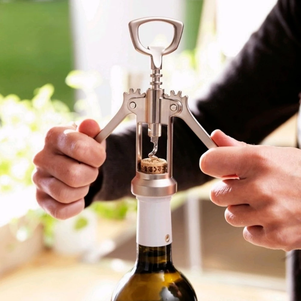 Description Picture 2 of itemWine Opener Stainless Steel Red Wine Opener Wing Type Metal Sommeliers Corkscrew Bottle Openers Corkscrews Wine Cork Remover